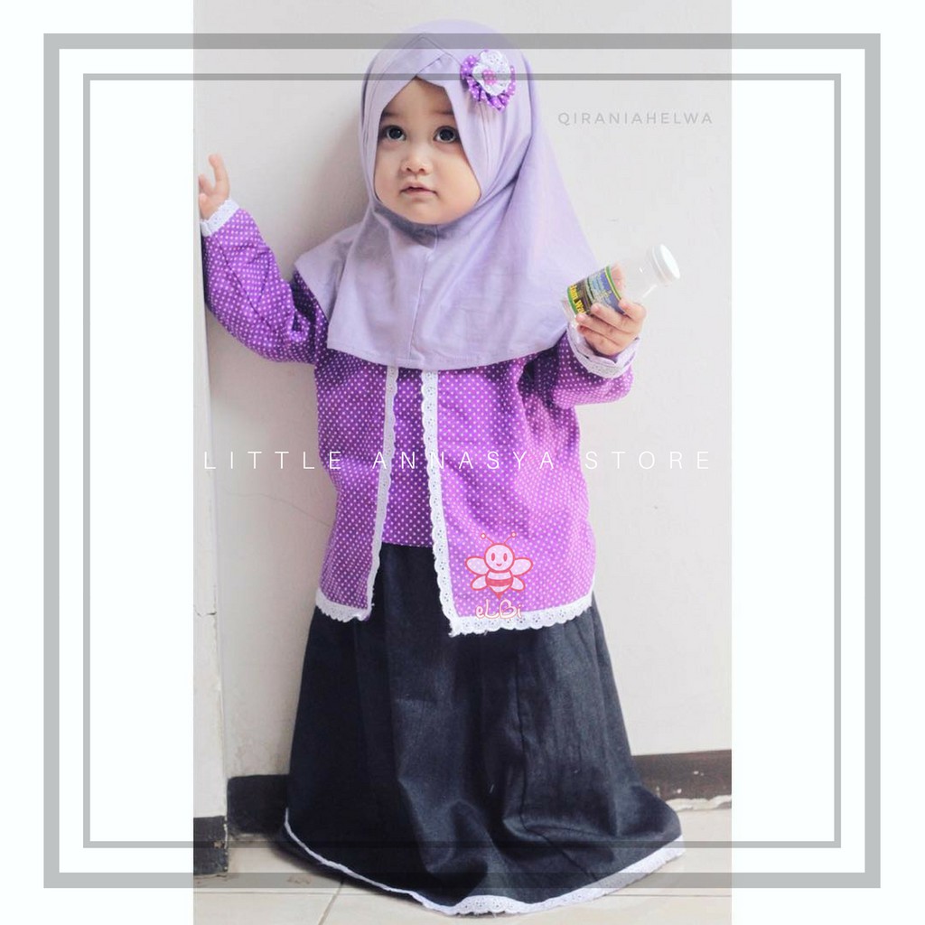 Baju Muslim Anak / Baju Muslim Balita Perempuan / Calista Set