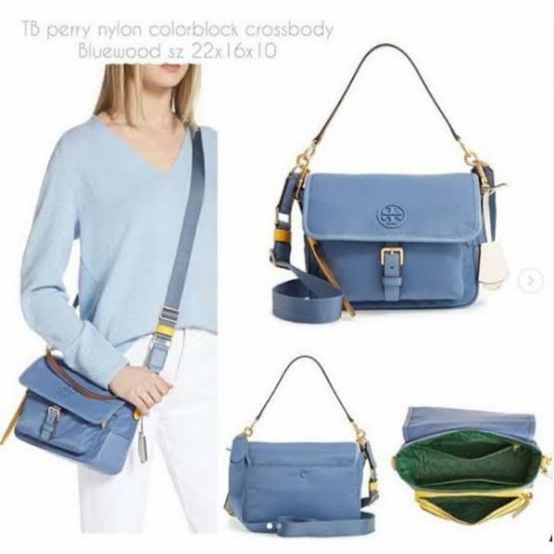 Tas Tory Burch TB Perry Nylon Crossbody Bluewood