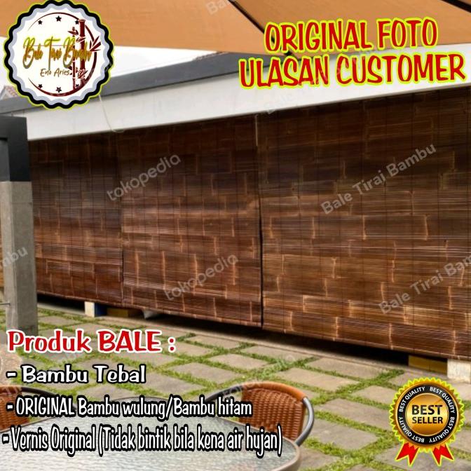 Krey Bambu,Tirai Bambu,Krei Bambu Hitam Kulit Sudah Vernis Dan Katrol