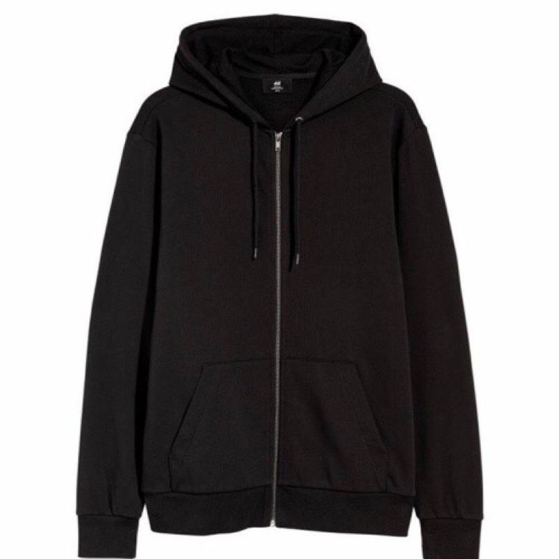 ZIPPER HOODIE BASIC BLACK