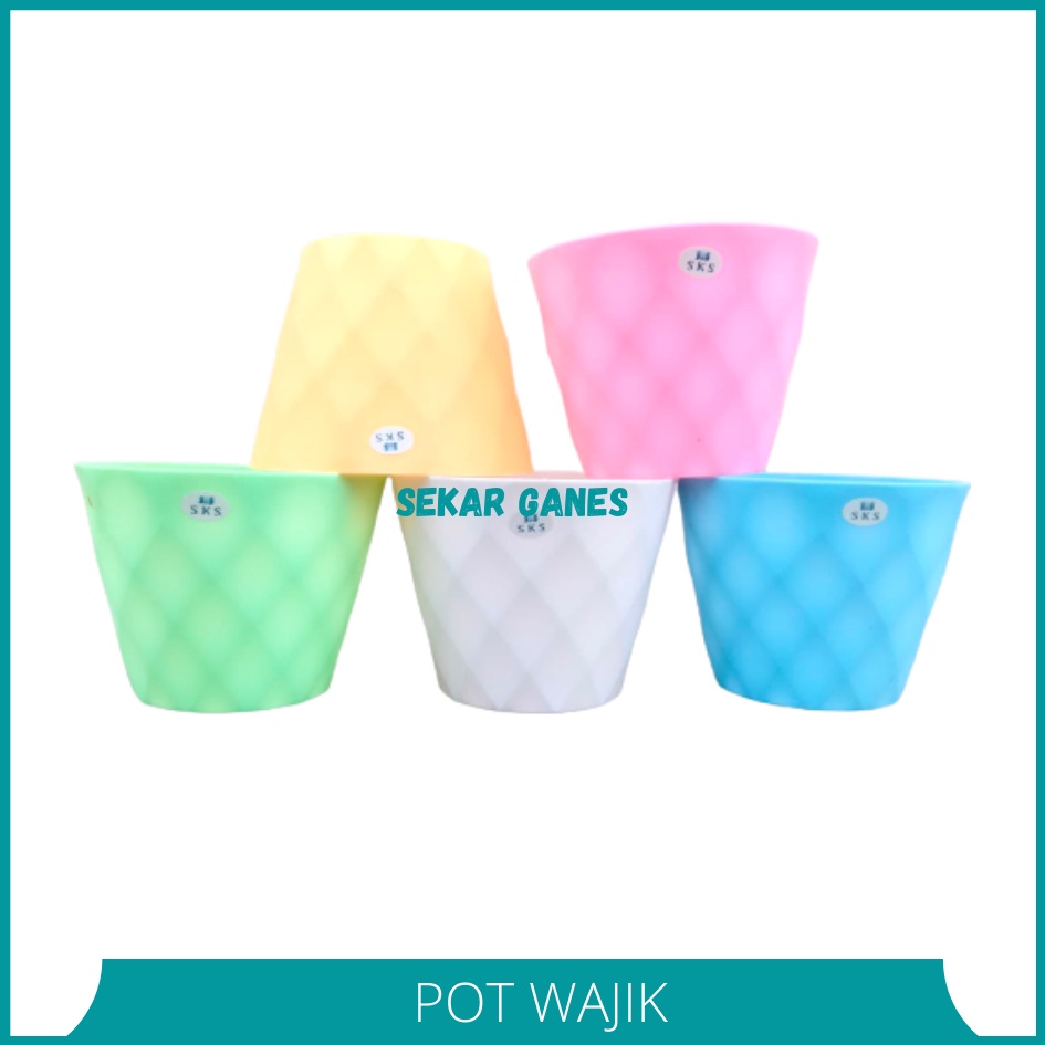 POT WAJIK 20 MADU DIAMOND 20 PUTIH HIJAU PINK ORANGE BIRU - POT TAWON DIAMOND 17,5 CM POT DIAMOND 20