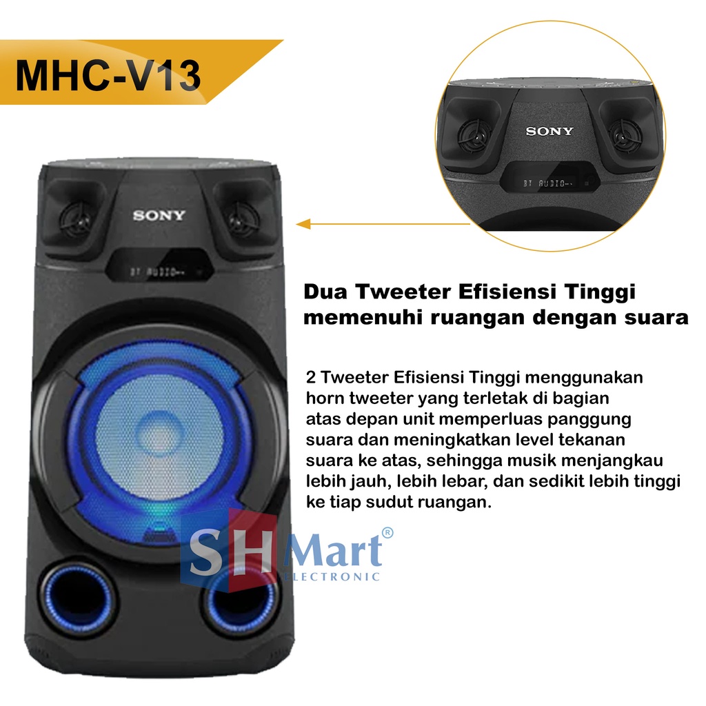 SPEAKER SISTEM AUDIO SONY BLUETOOTH MHC-V13d / MHC-V43D / MHC-V83D SONY MINI HIFI  GARANSI RESMI (MEDAN)