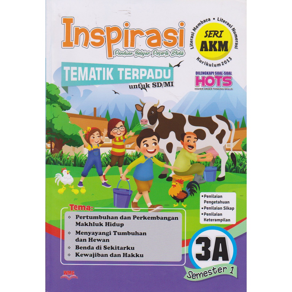 Inspirasi TEMATIK TERPADU UNTUK SD/MI KELAS 1,2,3,4,5, dan 6 Semester 1 dan 2 Dilengkapi soal-soal HOTS-KELAS 3 Semester 1