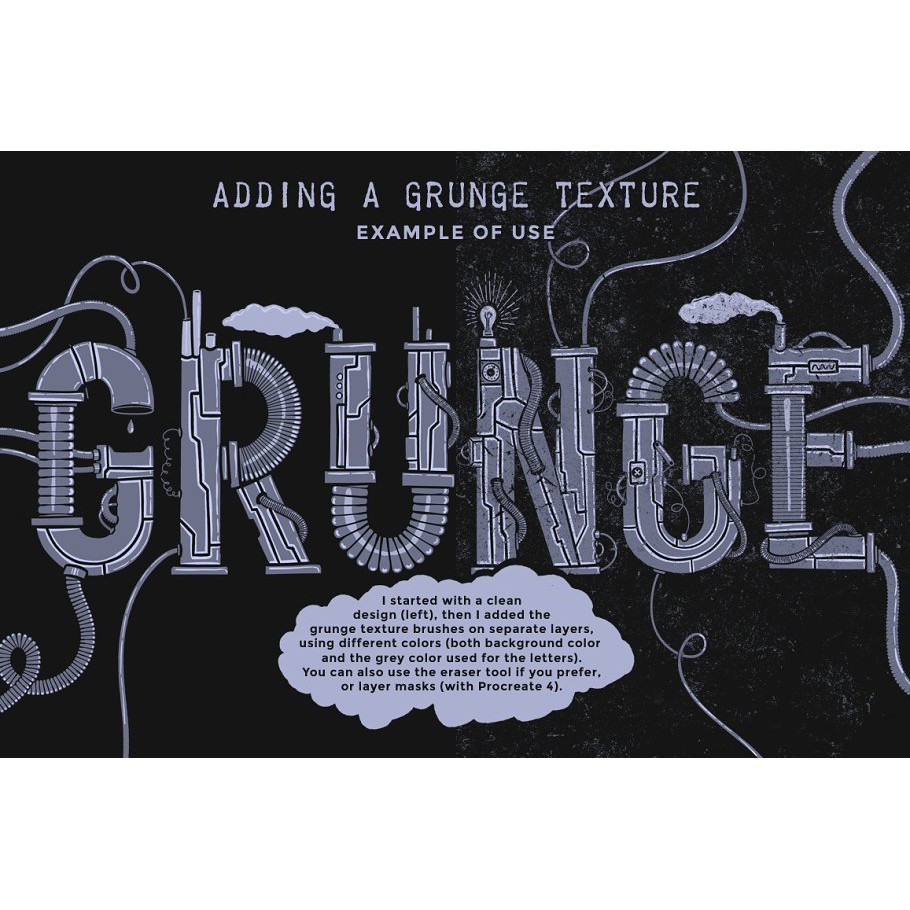 Procreate Brush - A Set of 20 Grunge Texture Brushes