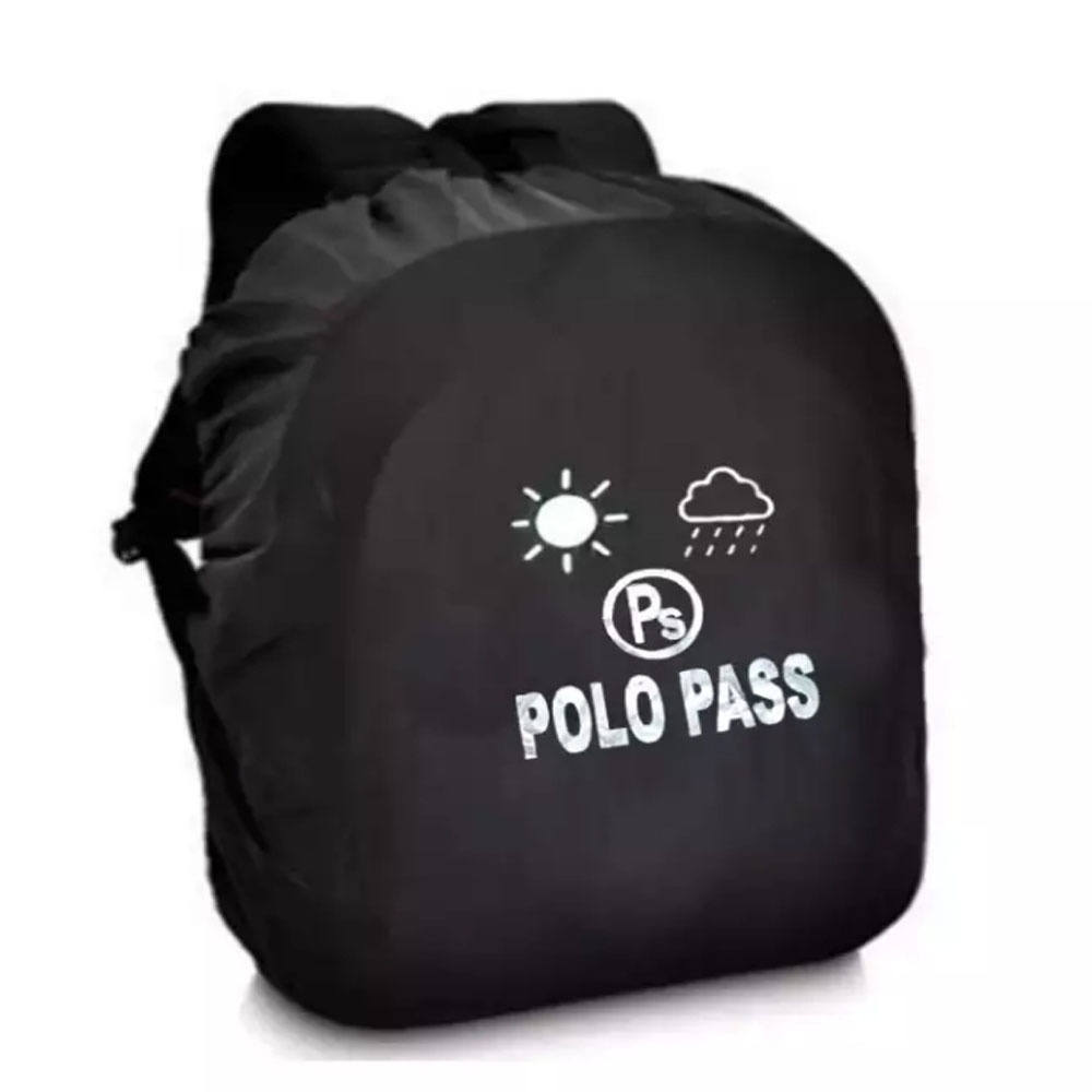 Polo Bast Backpack Laptop Casual Trendy All Kompartemen PB 2136 14 - Black + Raincover Original