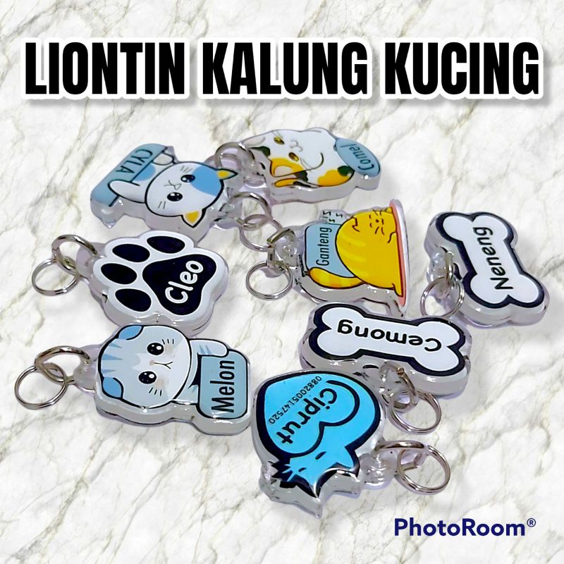 Bandul Liontin Kalung Kucing Nama Custom