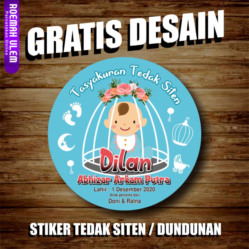 Stiker tedak siten / DESAIN LUCU DUNDUNAN / turun tanah | Shopee Indonesia