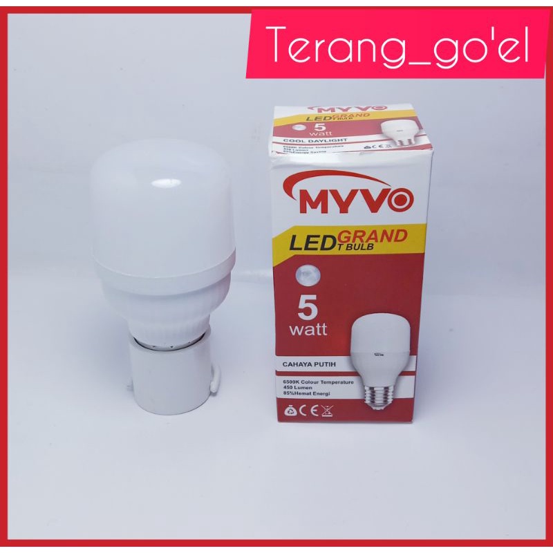 MYVO T BULB LED GRAND 5 watt //Cahaya putih //Cahaya kuning