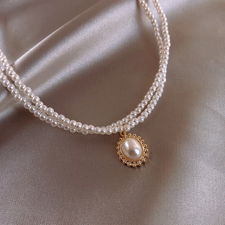 Kalung Rantai Klavikula Hias Mutiara Untuk Aksesoris