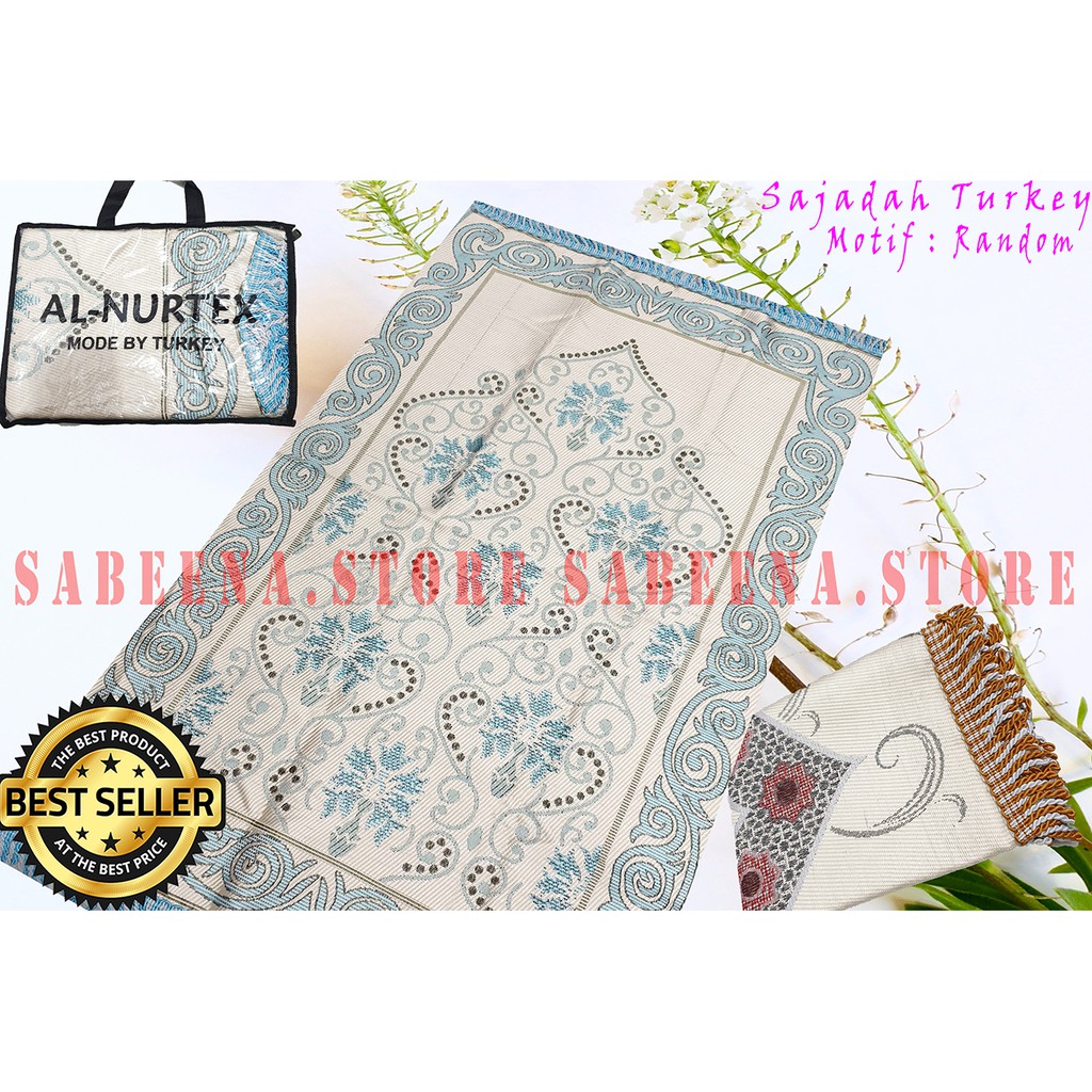 Sajadah Turkey Traveling Rumbai Tambang Pakai Tas Uk 55x110 By Sabeena.Store