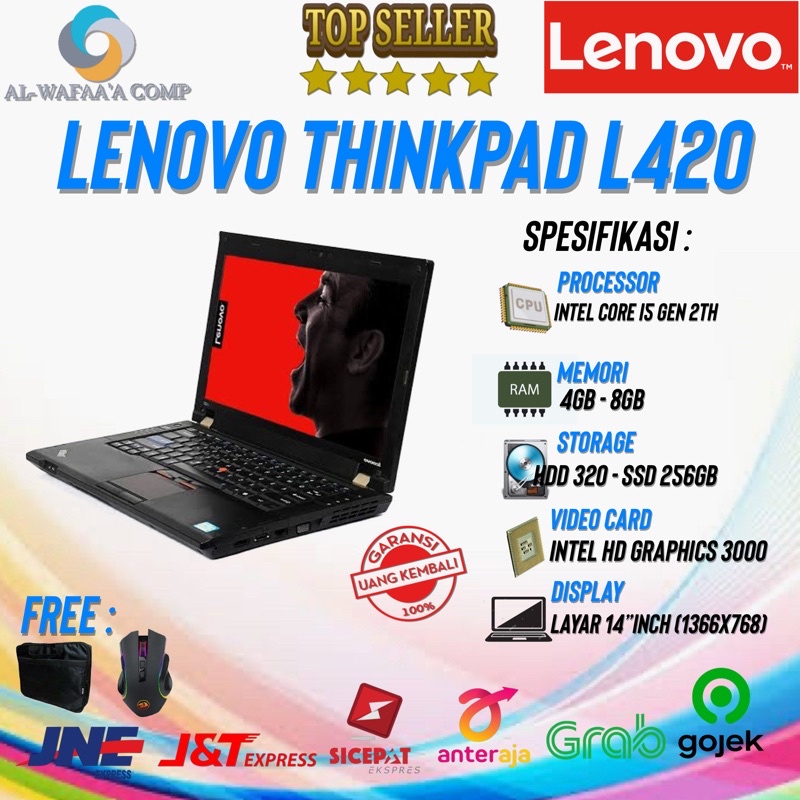 LAPTOP LENOVO THINKPAD RAM 4 / 8GB - SSD 120/240GB-L420 CORE I5 GEN 2