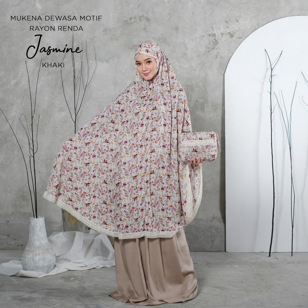 MUKENA BALI TASIK - MUKENA RENDA RAYON DEWASA MOTIF JASMINE