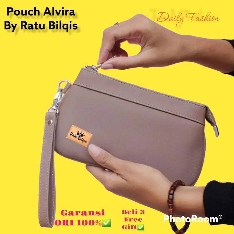 Alvira Pouch By Ratu Bilqis / Pouch Anti Air / Pouch Waterproof / Pouch Bahan Chocoly Premium / Dompet Handphone