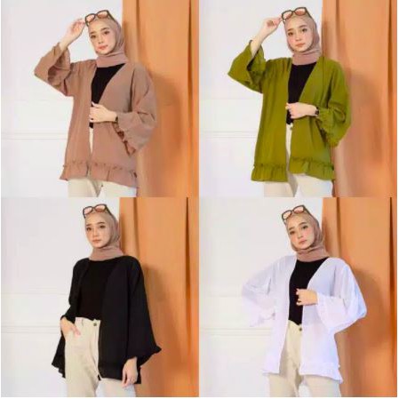 CARDI KANAYA RUFFLE OUTER / KANAYA OUTER CARDI / CARDIGAN REMPEL OUTER MOSCREPE PREMIUM