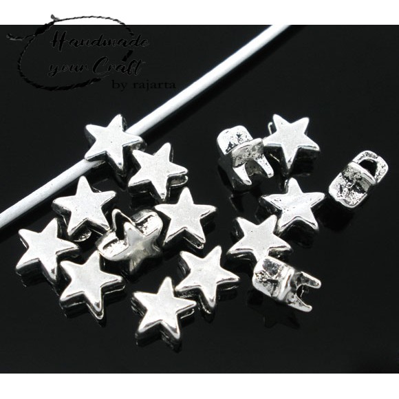 Spacer Beads Star Small 6X6Mm Zinc Metal Alloy SP25