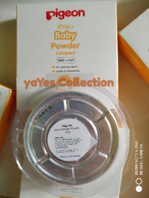 Bedak Padat bayi pigeon 45 g baby powder compact refill plus puff refil pegeon skin kulit sensitif