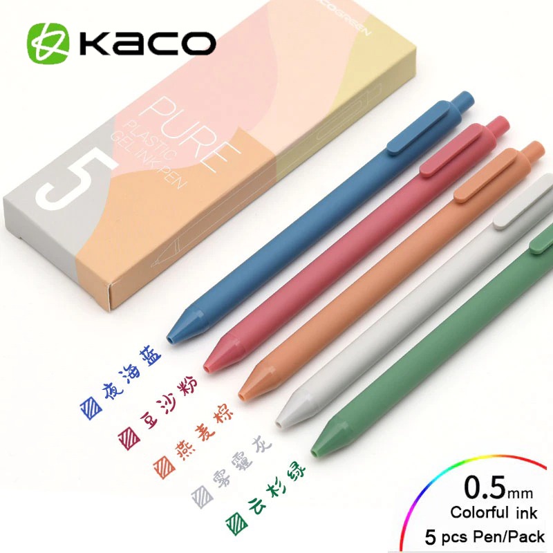 

KACO PURE Morandi I Gel Pen Pena Pulpen Bolpoin 0.5mm 5 PCS