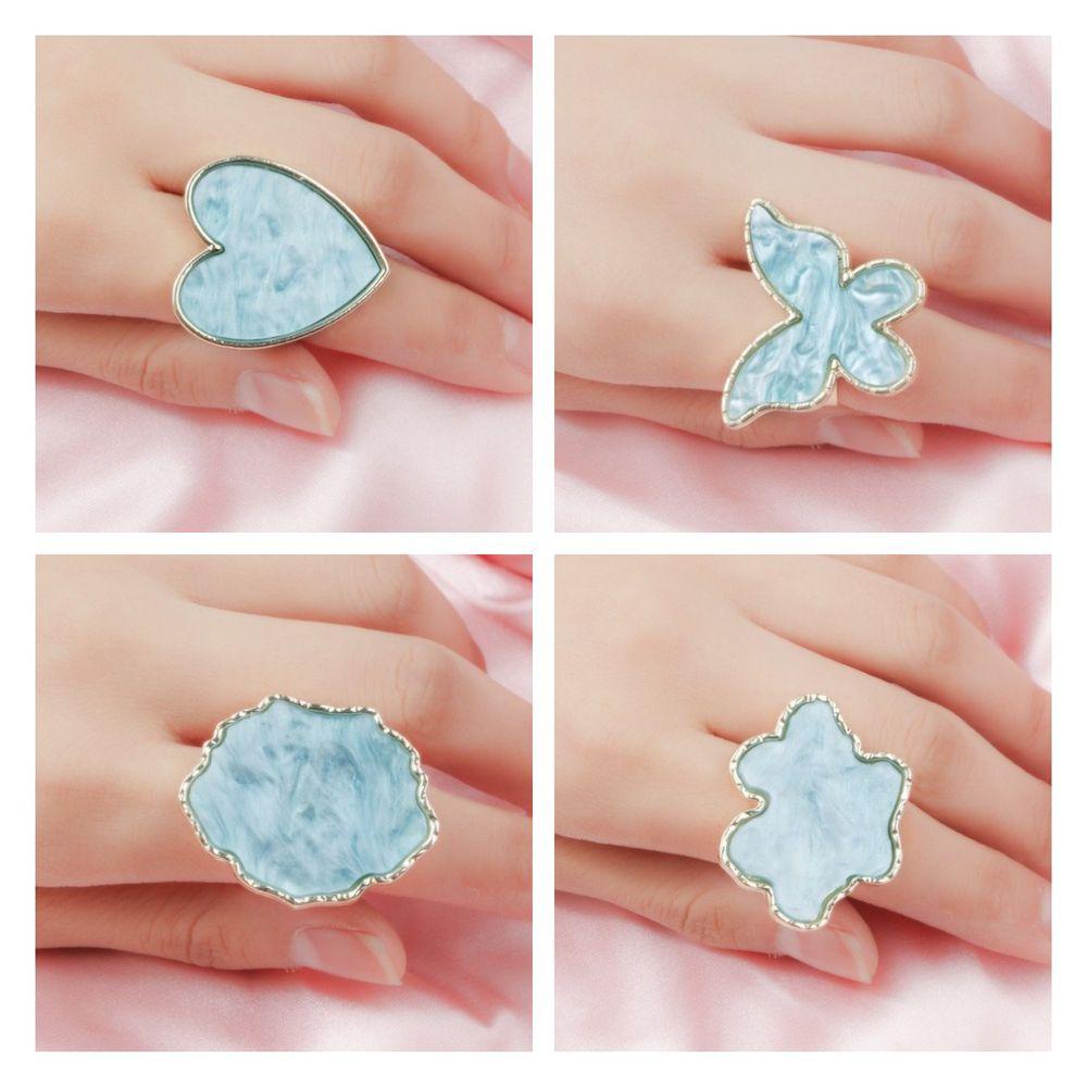 Mxbeauty Cincin Palet Bentuk Kupu-Kupu Beruang Phnom Penh Adjustable Untuk Mencampur Warna Nail Art