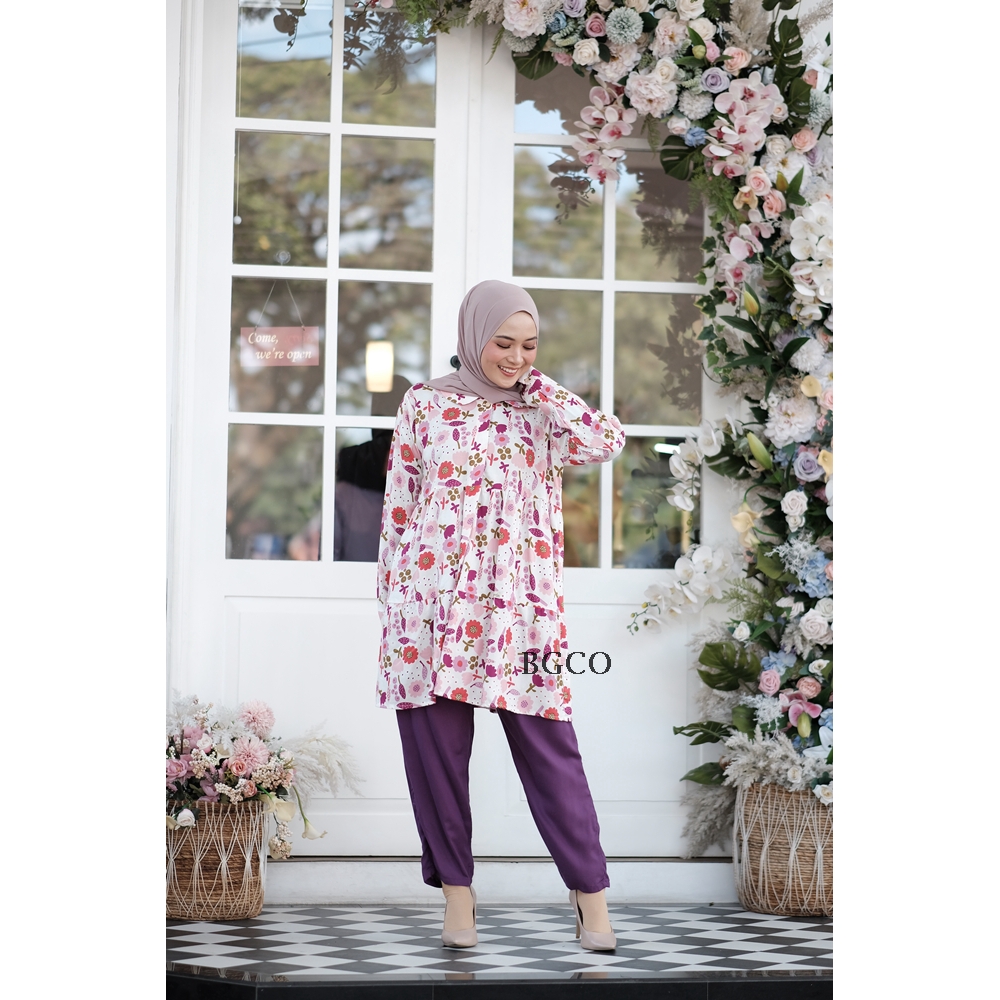 [COD] Tulip One Set by BGCO.ID || Setelan Rayon Premium Wanita Oversize