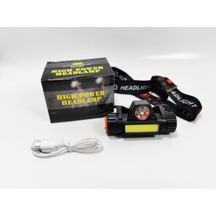 Senter Kepala Sorot Mitsuyama Led Super Terang Led USB Charge Headlamp MS 1922