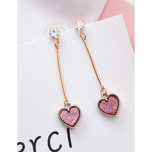 LRC Anting Tusuk Fashion Heart Shape Decorated F0723X