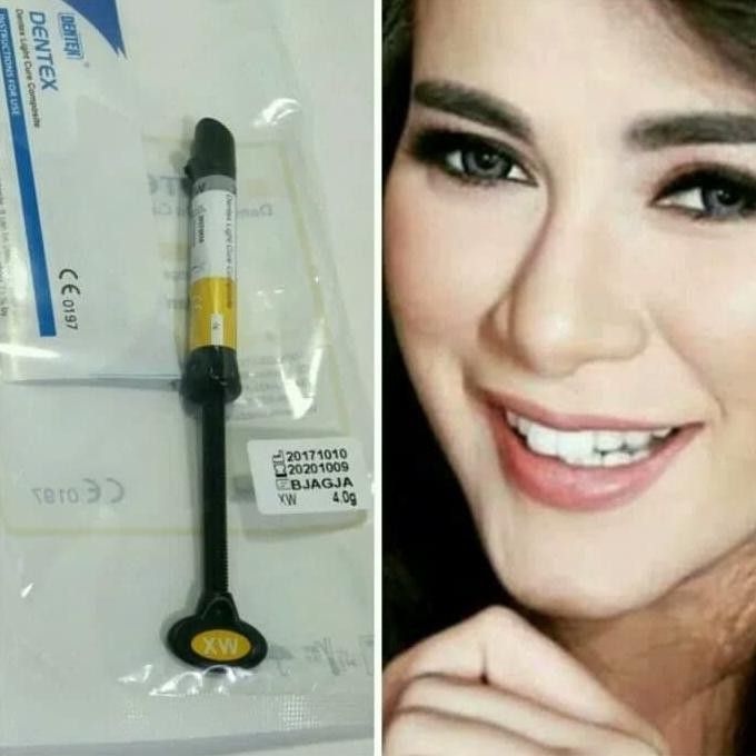 Composite Bahan Veneer Gigi Dentex Warna Xw, Extra White, Super Putih