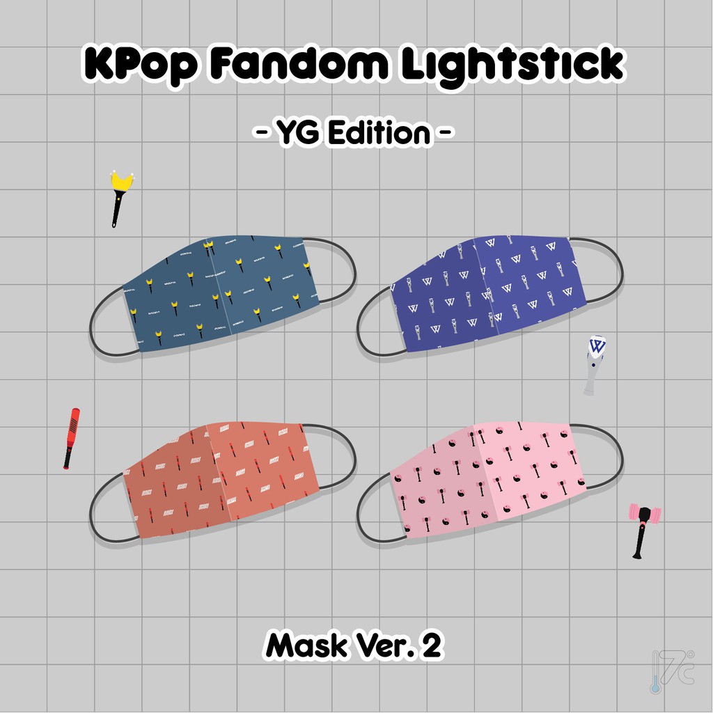 [READY STOCK] Masker KPop Lightstick YG ver.2 Bigbang Winner Ikon Blackpink