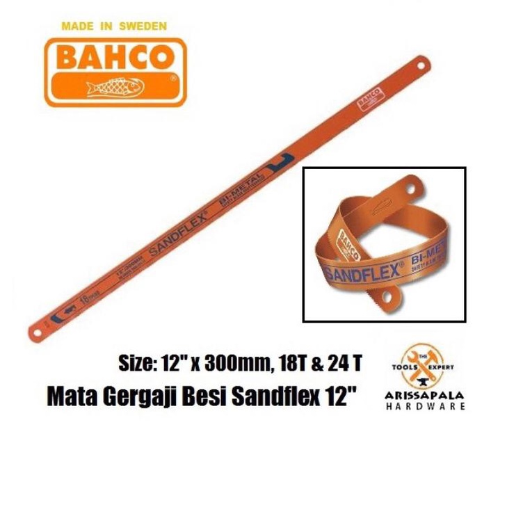 Mata Graji Besi SANDFLEX ASLI Mata Gergaji Besi Pemotong Graji BAHCO Sandflex Bimetal 18 24 300mm