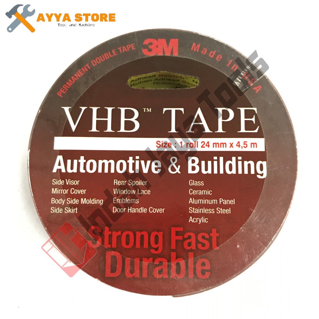 

Double Tape VHB 3M ORIGINAL 24mm x 4.5m Busa Perekat Ayya