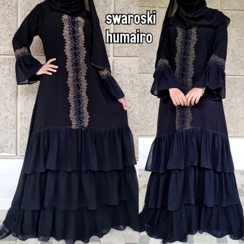 Gallery Exclusive Abaya Hitam Gamis Bordir Turkey Dubai Humairo