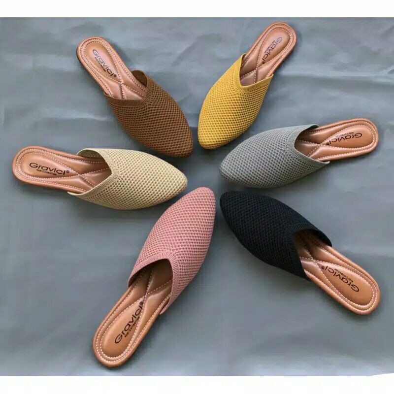 Sandal wanita bahan rajut import ESEF 64