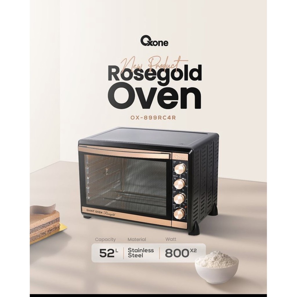 Oxone OX899RC4R Oven Listrik Toaster 3in1 52L Rosegold