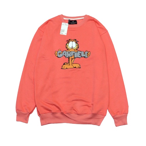 Jaket Sweater Crewneck H AND M GARFIELD – White Edition Fashion Trendy Casual Pria Good Brand Qualit