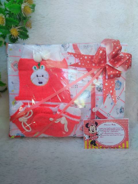 Hampers baby kado bayi newborn topi rajut baby gift set parsel bayi-2
