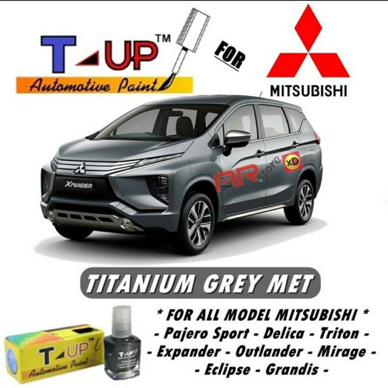 T-UP CAT OLES MITSUBISHI TITANIUM GREY METALLIC CONTOH CAT GREY METALLIC CAT ABU ABU MITSUBISHI