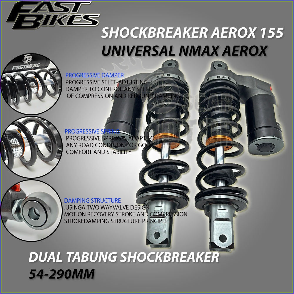 FASTBIKES SHOCKBREAKER AEROX155 NMAX NVX DUAL TABUNG ATAS NEW SHOCKPER motor