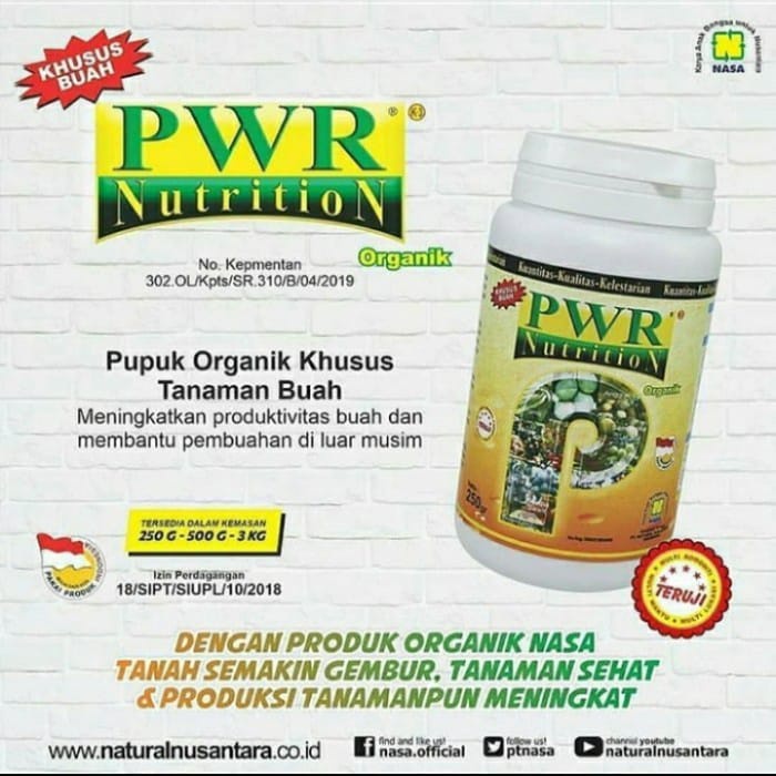 Power Nutrition Nasa 250 gram / Pupuk Organik Khusus Buah / Pupuk Pelebat Buah / Power Nutrisi Nasa 