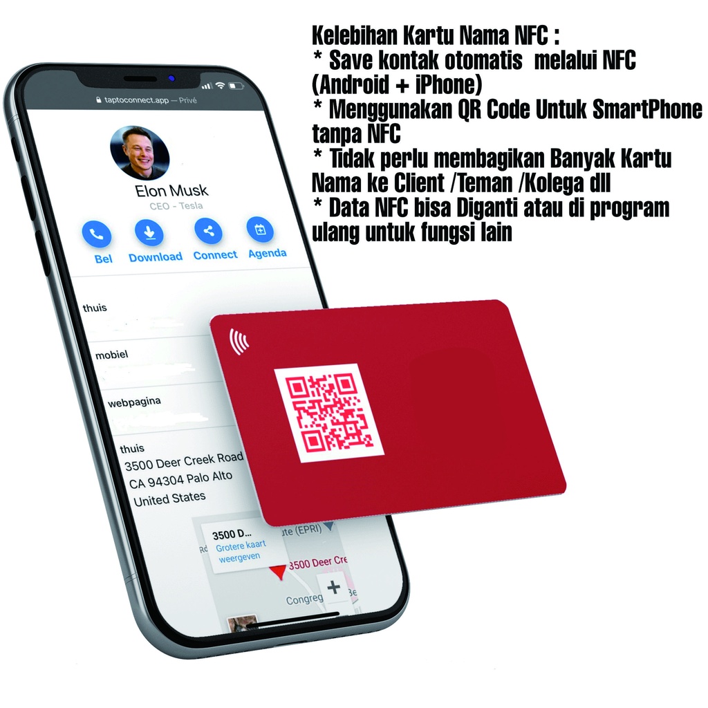 Kartu Nama ID Card Digital NFC (Design Bebas)