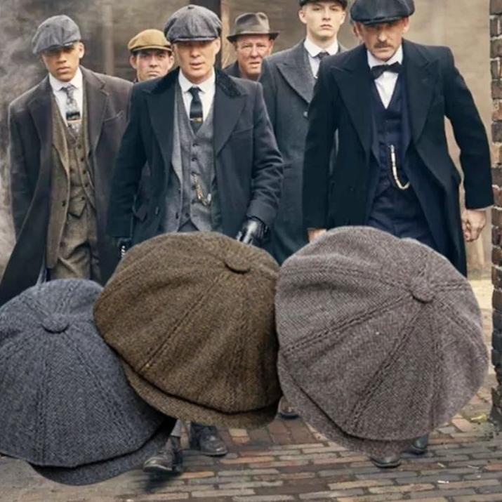 Motif Terkini GMK - Topi Vintage Peaky Blinders Topi Thomas Slebew Topi Newsboy Cap Topi Pria Topi W