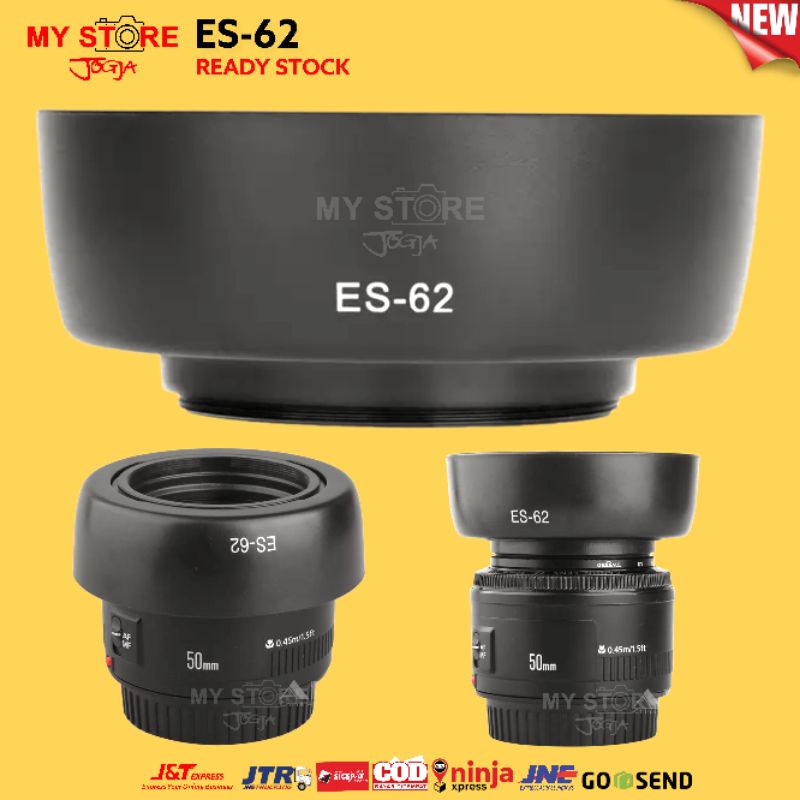 Lens Hood Tudung Lensa Camera ES-62 52mm Canon EF 50mm f1.8 II Nikon 50mm f1.8D f1.4D Yongnuo YN 50m