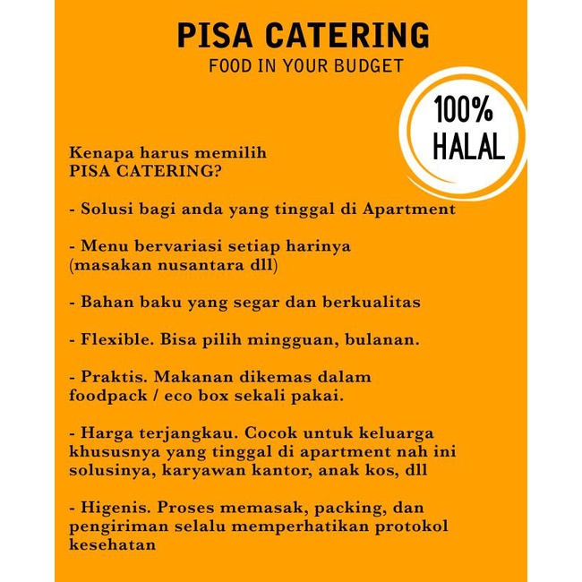 

PISA CATERING RANTANGAN KHUSUS APARTMENT
