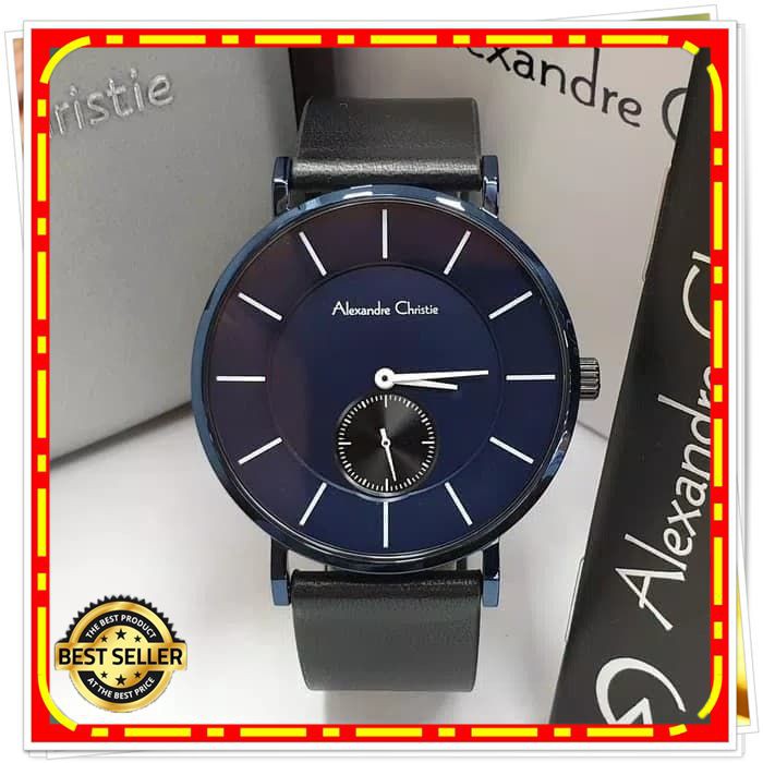 ALEXANDRE CHRISTIE AC 8484 PRIA BLUE DARK LEATHER BLACK ORIGINAL