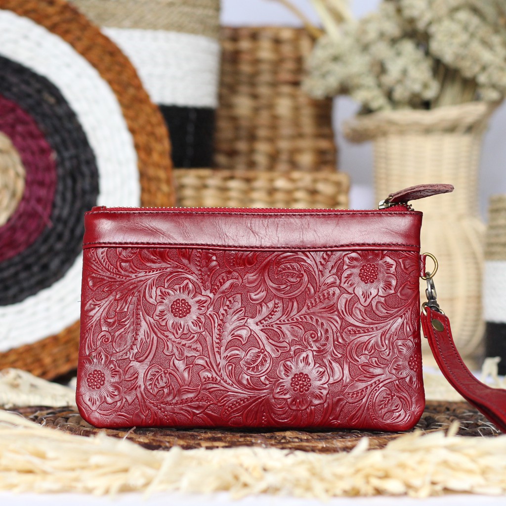 TERMURAH !! CLUTCH WANITA 100% KULIT ASLI LOVELY BATIK / FREE GRAVIR NAMA