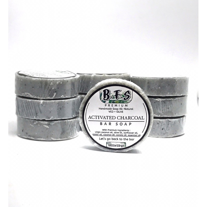Sabun shampoo bar CHARCOAL VCO + Olive 20g / sabun batang & shampoo bar