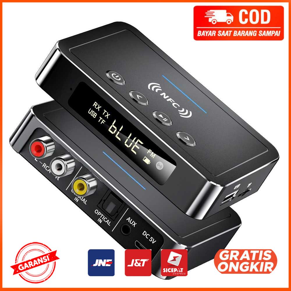 Bluetooth 5.0 Receiver Transmitter FM Coaxial AUX NFC M6