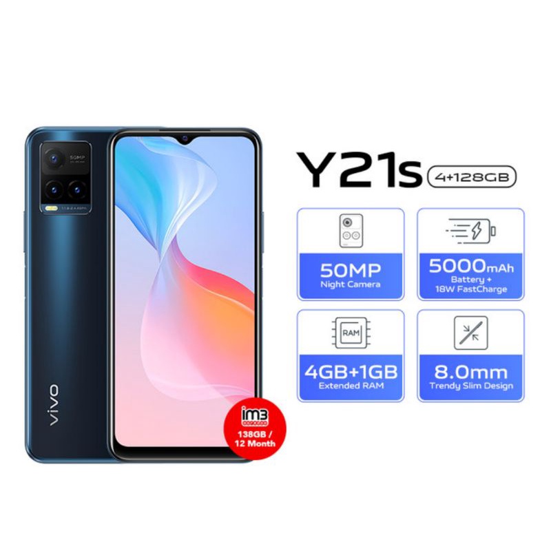 Vivo Y21s [4/64] Ram 4 GB Rom 128 GB Midnight Blue