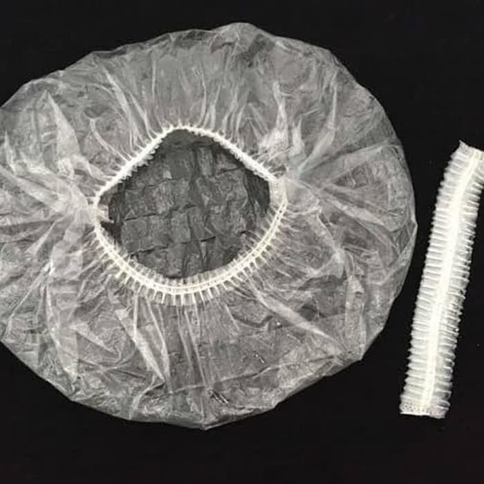 Shower Cap Pelindung Kepala Penutup Kepala Bahan Plastik Bening