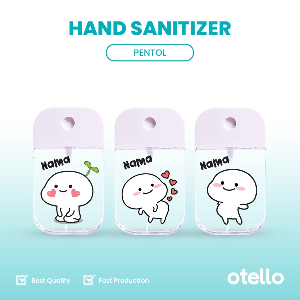 Otello - Custom Pocket Hand Sanitizer Pentol Nama Spray Botol Bottle 45 ML Karakter Lucu