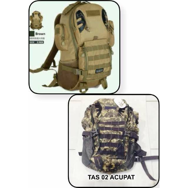 Best Item! TAS RANSEL BACKPACK HIKING MENDAKI GUNUNG ANTI AIR TIPE 02 NYLON ARMY