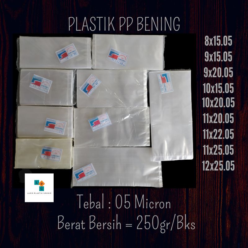 Kantong plastik pp bening, Plastik loundry, Plastik bening ukuran 8x15 9x15 9x20 10x15 10x20 11x20 1
